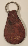 Vintage Pioneer Machinery Brown Top Grain Leather Fob Keychain Ring