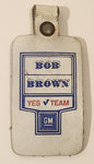 Bob Brown Yes Team GM White Leather Fob Keychain Ring