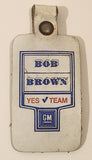 Bob Brown Yes Team GM White Leather Fob Keychain Ring