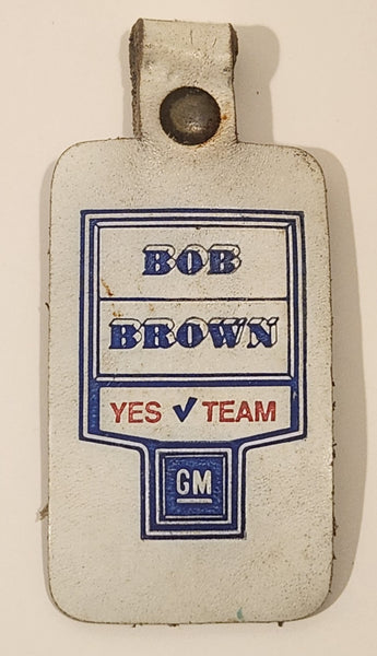 Bob Brown Yes Team GM White Leather Fob Keychain Ring