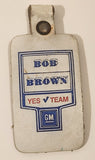Bob Brown Yes Team GM White Leather Fob Keychain Ring