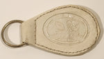 Vintage Mitzi Cotton Exchange White Leather Fob Keychain Ring