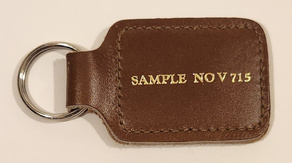Vintage Salesman Sample No. V 715 Brown Leather Fob Keychain Ring