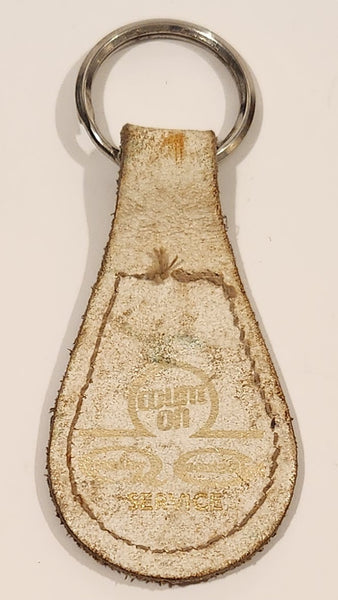 Count On Crosstown Edmonton Quality Controlled Service White Leather Fob Keychain Ring