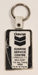 Vintage Chevron Sunrise Service Centre Carmacks Yukon Territory Tire Gas Towing Rubber Fob Keychain Ring