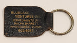 Bluelake Ventures Inc. Compliments Of Ralph Barrett Whitehorse Yukon Black Leather Fob Keychain Ring