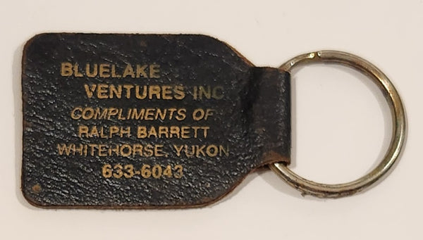 Bluelake Ventures Inc. Compliments Of Ralph Barrett Whitehorse Yukon Black Leather Fob Keychain Ring