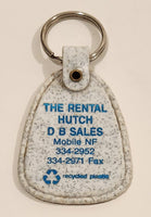 The Rental Hutch D B Sales Mobile Newfoundland White Plastic Fob Keychain Ring