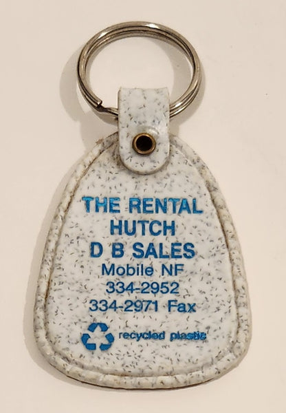 The Rental Hutch D B Sales Mobile Newfoundland White Plastic Fob Keychain Ring