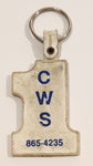 C W S White Rubber Fob Keychain Ring