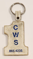 C W S White Rubber Fob Keychain Ring