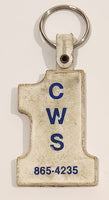 C W S White Rubber Fob Keychain Ring