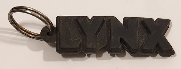 LYNX Dark Grey Black Rubber Fob Keychain Ring