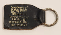Compliments Dave Reid Trucking "General Trucking" Wildwood Alberta Black Leather Fob Keychain Ring