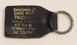 Compliments Dave Reid Trucking "General Trucking" Wildwood Alberta Black Leather Fob Keychain Ring