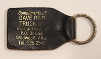Compliments Dave Reid Trucking "General Trucking" Wildwood Alberta Black Leather Fob Keychain Ring