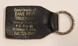 Compliments Dave Reid Trucking "General Trucking" Wildwood Alberta Black Leather Fob Keychain Ring