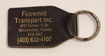 Fireweed Transport Inc. Whitehorse Yukon Brown Leather Fob Keychain Ring