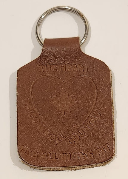 Alberta Boot Mfg. Ltd. Calgary Alberta Canada The Heart Of Cowboy Country It's All In The Fit Brown Leather Fob Keychain Ring