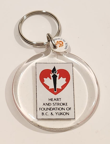 Heart And Stroke Foundation of B.C. & Yukon Clear Acrylic Fob Keychain Ring