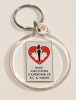 Heart And Stroke Foundation of B.C. & Yukon Clear Acrylic Fob Keychain Ring