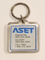 Vintage ASET Alberta Society Of Engineering Technologists Acrylic Fob Keychain Ring