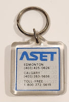 Vintage ASET Alberta Society Of Engineering Technologists Acrylic Fob Keychain Ring
