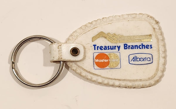 Vintage Alberta Treasury Branches Mastercard White Plastic Fob Keychain