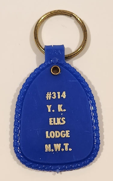 #319 Y.K. Elks Lodge N.W.T. Blue Plastic Fob Keychain