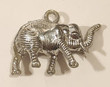 Vintage Silver Look Plastic Elephant Necklace Charm Made in Hong Kong