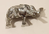 Vintage Silver Look Plastic Elephant Necklace Charm Made in Hong Kong