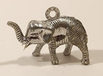 Vintage Silver Look Plastic Elephant Necklace Charm Made in Hong Kong