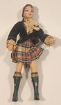 Vintage 1940s Flagg Scottish Girl 6 3/4" Rubber Toy Doll