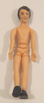 Vintage Mid Century Man with Brown Hair 5 1/4" Rubber Toy Doll Made in Hong Kong