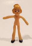 Vintage 1940s Flagg Toy Blonde Girl 3" Rubber Toy Doll