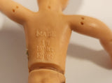 Vintage Mid Century Boy with Brown Hair 4" Rubber Toy Doll Made in Hong Kong
