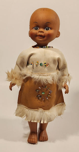 Vintage Native American 10" Plastic Toy Doll with Rubber Head