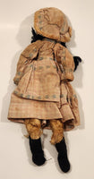 Antique Primitive Wara Ningyo Japanese Braided Straw 11" Toy Voodoo Rag Doll