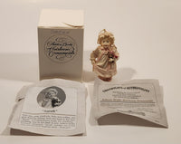 1993 Ashton Drake Heirloom Ornaments Sarah with Brown Teddy Bear Porcelain Figurine by Yolanda Bello