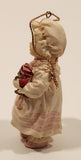 1993 Ashton Drake Heirloom Ornaments Sarah with Brown Teddy Bear Porcelain Figurine by Yolanda Bello