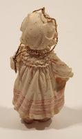 1993 Ashton Drake Heirloom Ornaments Sarah with Brown Teddy Bear Porcelain Figurine by Yolanda Bello