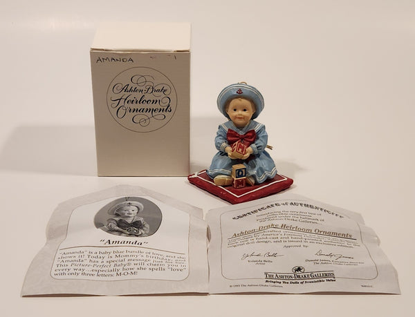 1993 Ashton Drake Heirloom Ornaments Amanda Porcelain Figurine by Yolanda Bello