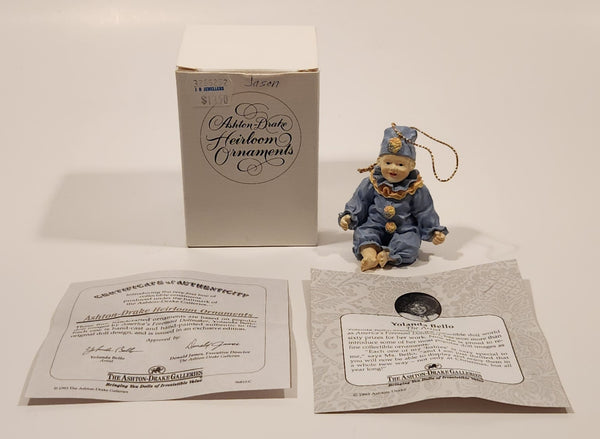 1993 Ashton Drake Heirloom Ornaments Jason in Blue Clown Suit Porcelain Figurine by Yolanda Bello