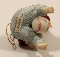 1993 Ashton Drake Heirloom Ornaments Michael in Baseball Uniform Porcelain Figurine by Yolanda Bello