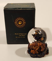 2001 Boyds Bear & Friends The Bearstone Collection Halloween Tabitha's Ride Batty Flight Resin Snow Globe #393006