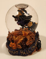 2001 Boyds Bear & Friends The Bearstone Collection Halloween Tabitha's Ride Batty Flight Resin Snow Globe #393006