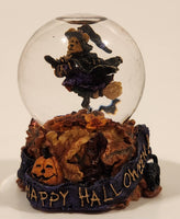2001 Boyds Bear & Friends The Bearstone Collection Halloween Tabitha's Ride Batty Flight Resin Snow Globe #393006