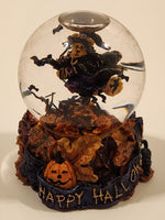 2001 Boyds Bear & Friends The Bearstone Collection Halloween Tabitha's Ride Batty Flight Resin Snow Globe #393006
