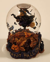2001 Boyds Bear & Friends The Bearstone Collection Halloween Tabitha's Ride Batty Flight Resin Snow Globe #393006