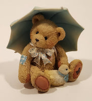1993 Enesco Cherished Teddies 914789 "Showers Of Friendship" Alan April Bear Resin Figurine New in Box